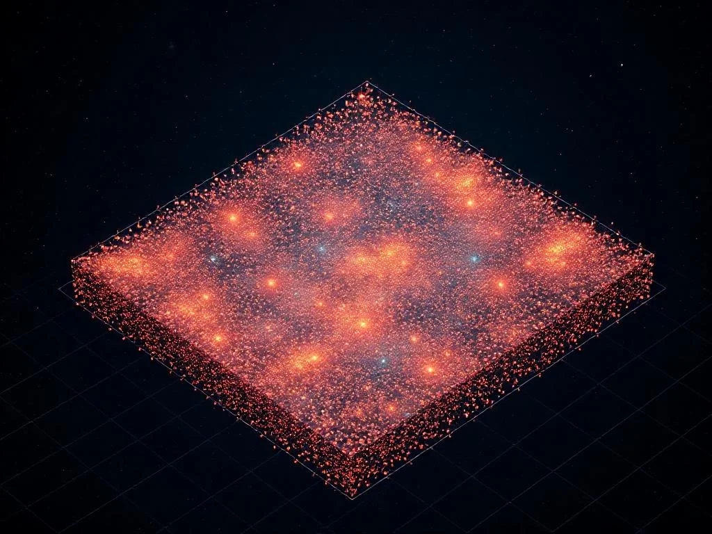 Vector embedding uzayında benzer kavramların kümelendiği 3D nokta bulutu görselleştirmesi