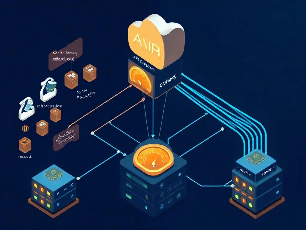 Kong, Tyk ve AWS API Gateway katmanının istemcileri authentication, rate limiting ve cache aşamalarından geçirerek backend servislere yönlendirdiği mimari