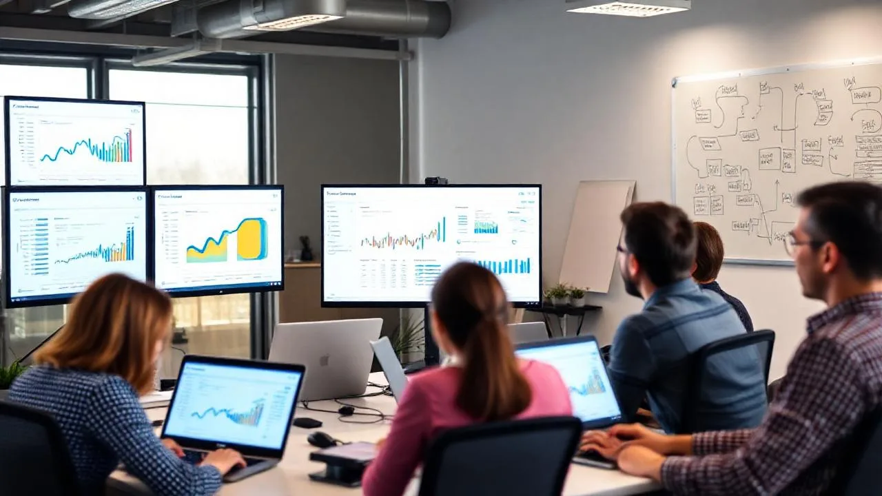 Veri muhendisleri SaaS analytics dashboard tasarliyor