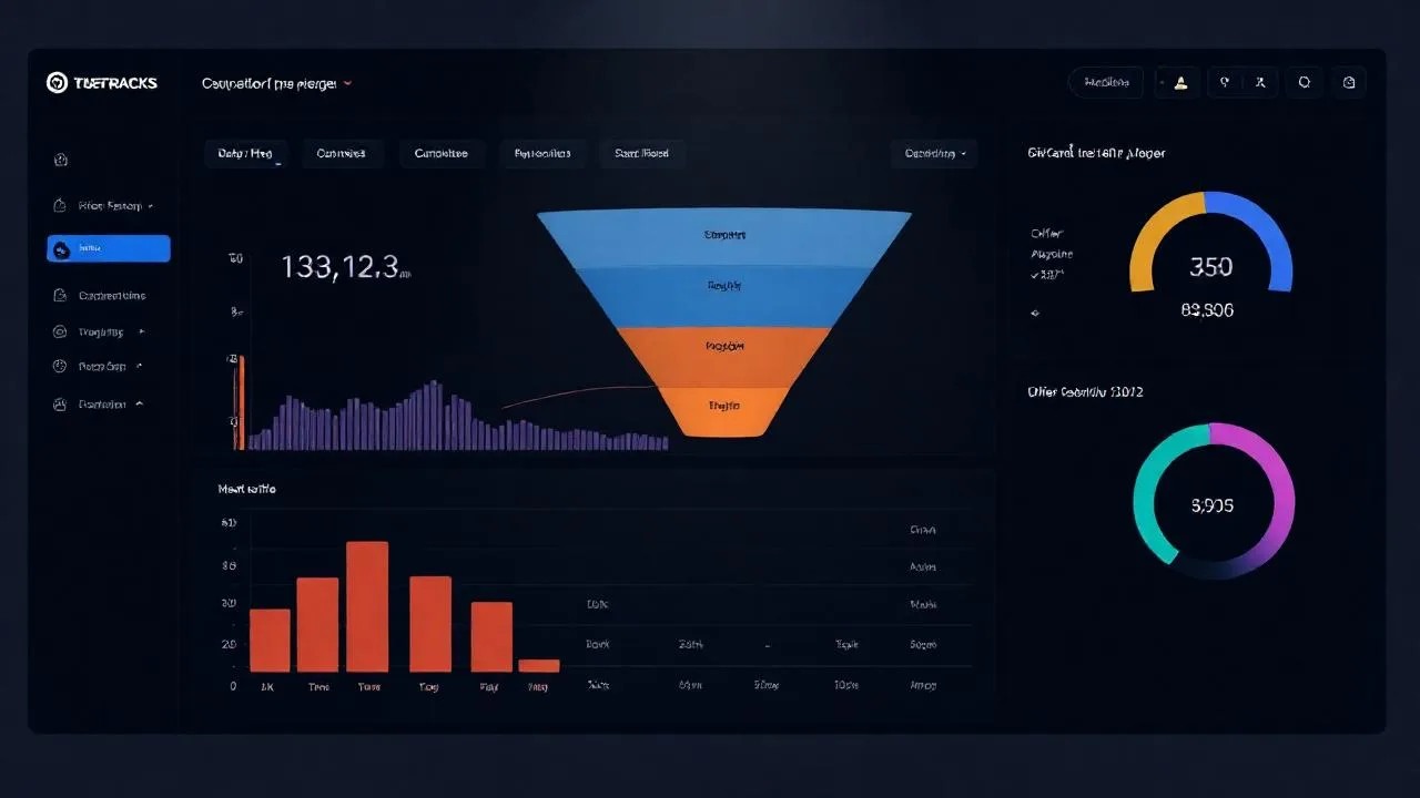 Hiring funnel dashboard ekrani, conversion rate ve time-to-hire metrikleri