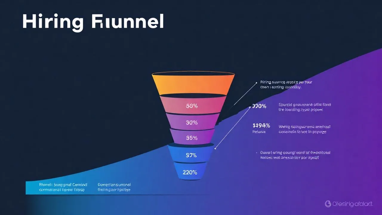 Hiring funnel aşamalari diyagrami, sourcing screening on-site offer akisi