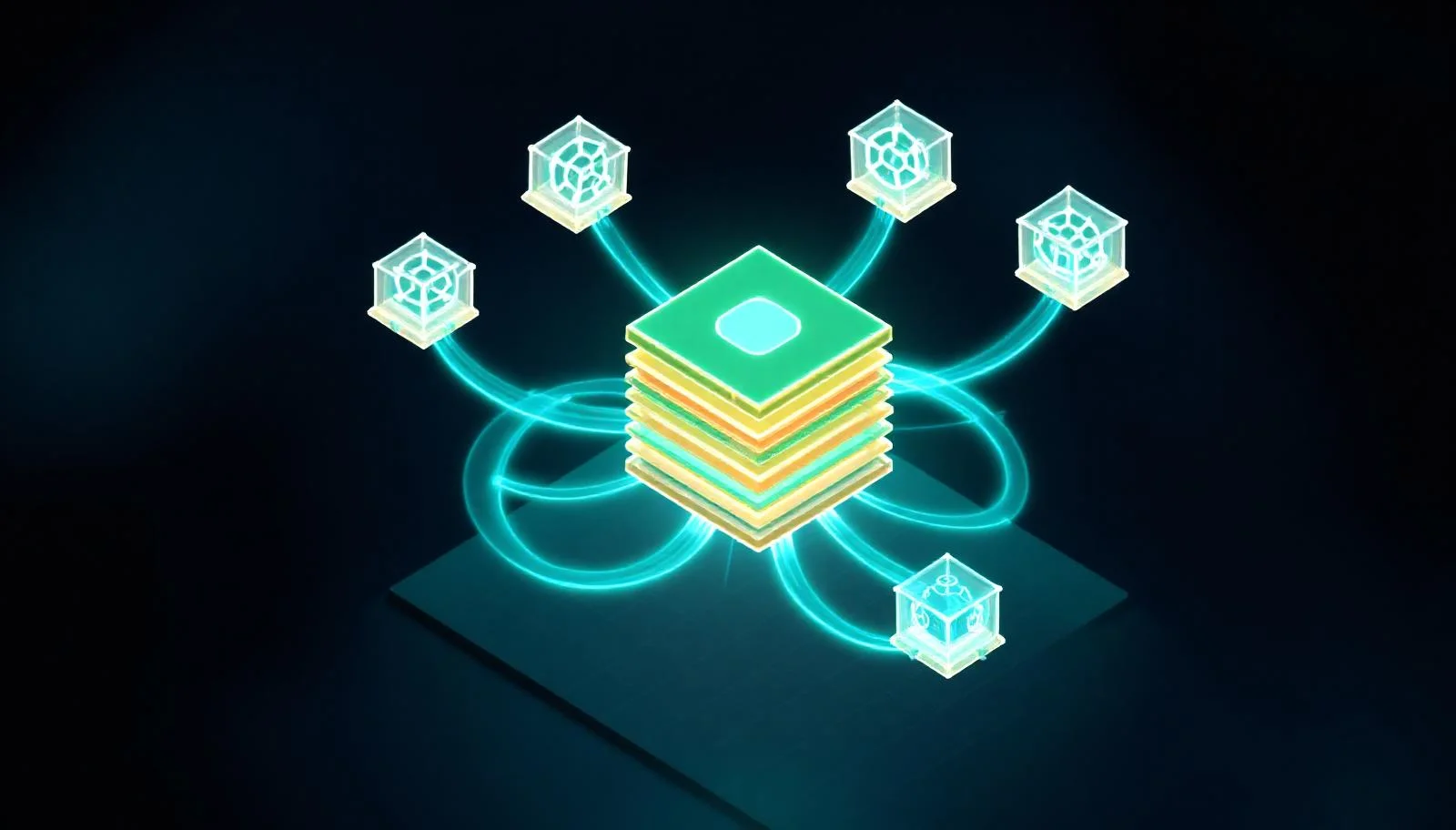 Git deposu merkezde, reconciliation çizgileri ile çoklu Kubernetes cluster'larına yayılan GitOps topolojisi