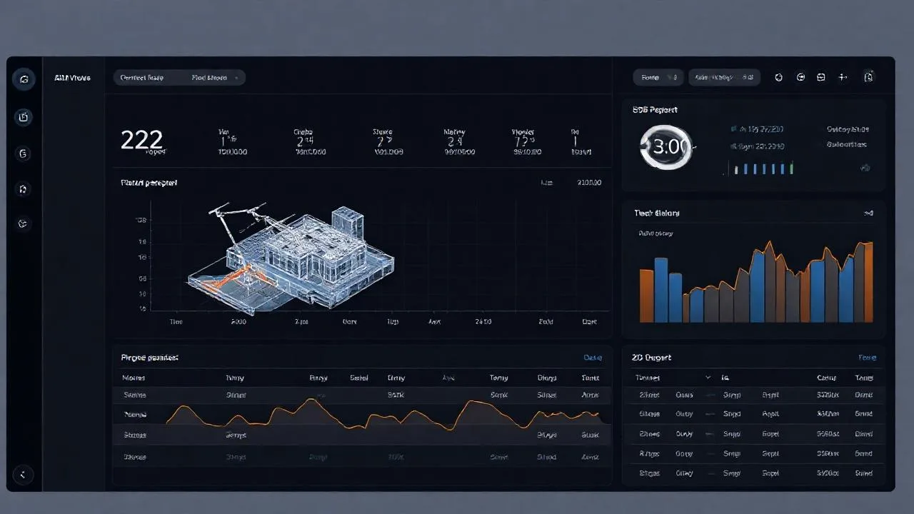 İnşaat yönetim dashboard: şantiye ilerleme, BIM viewer, hakediş kalemleri