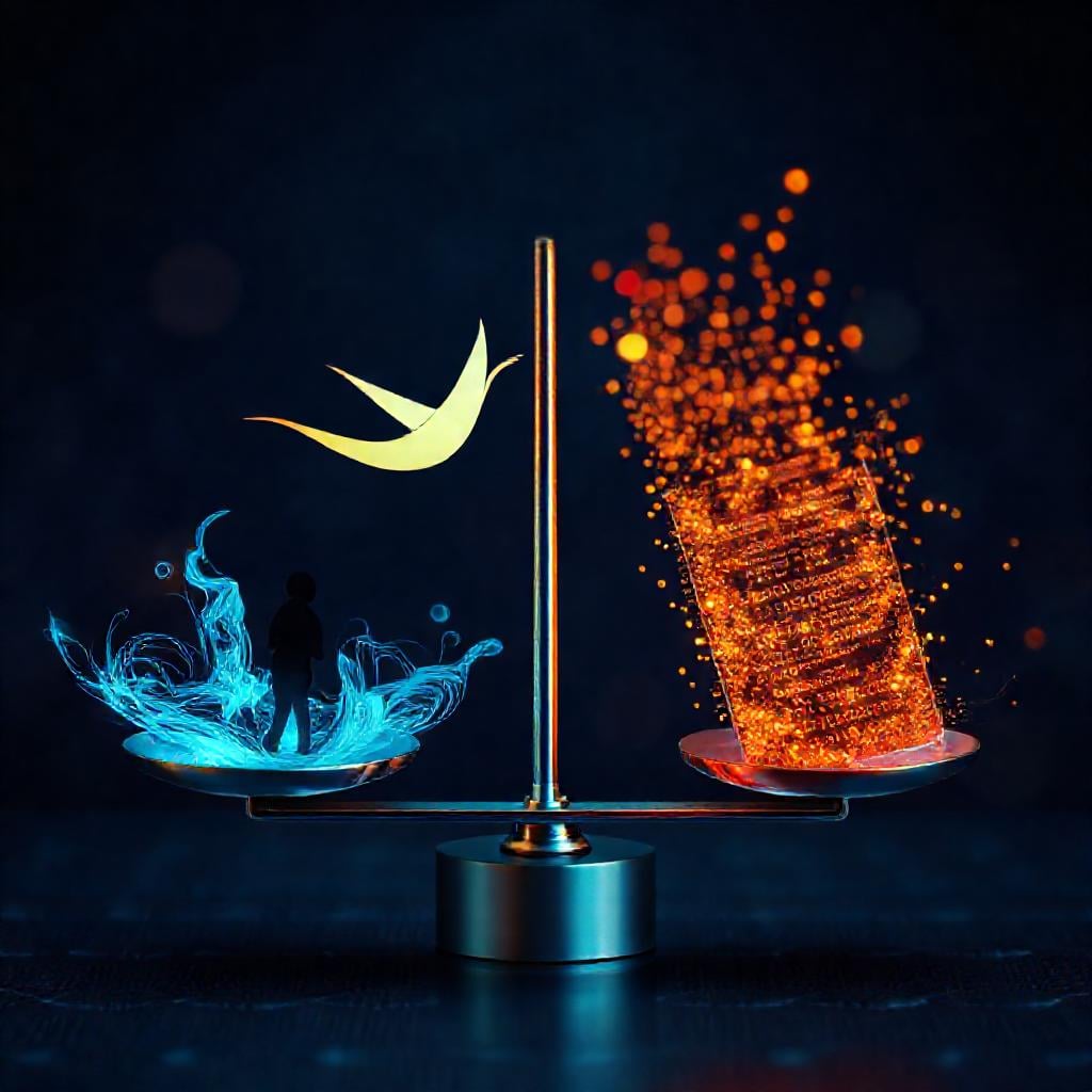 iOS native ve cross-platform mobil geliştirme manzarasının ikiye bölünmüş izometrik şematik görseli