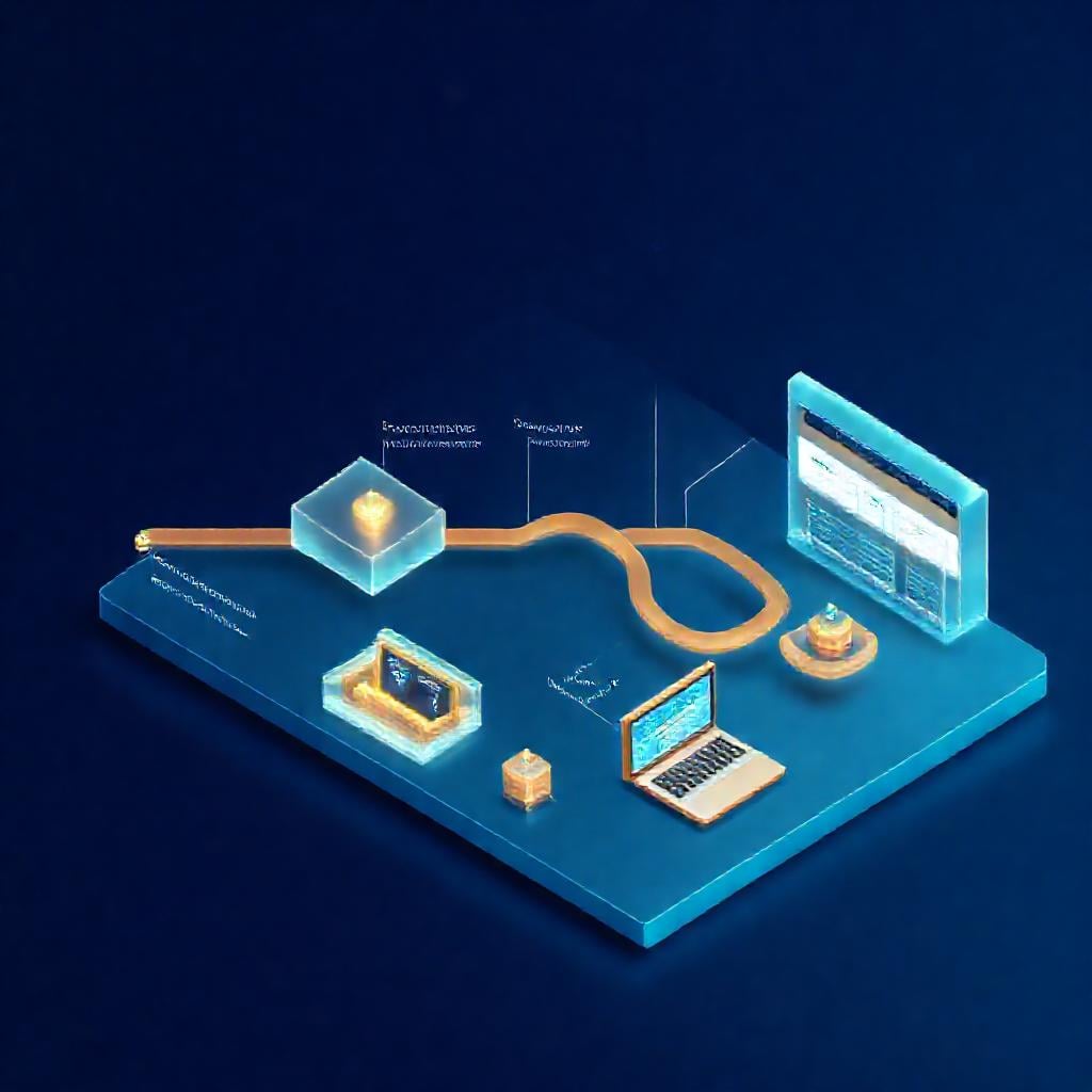 LLMOps pipeline aşamaları: prompt registry, deployment ve geri besleme döngülerinin izometrik gösterimi