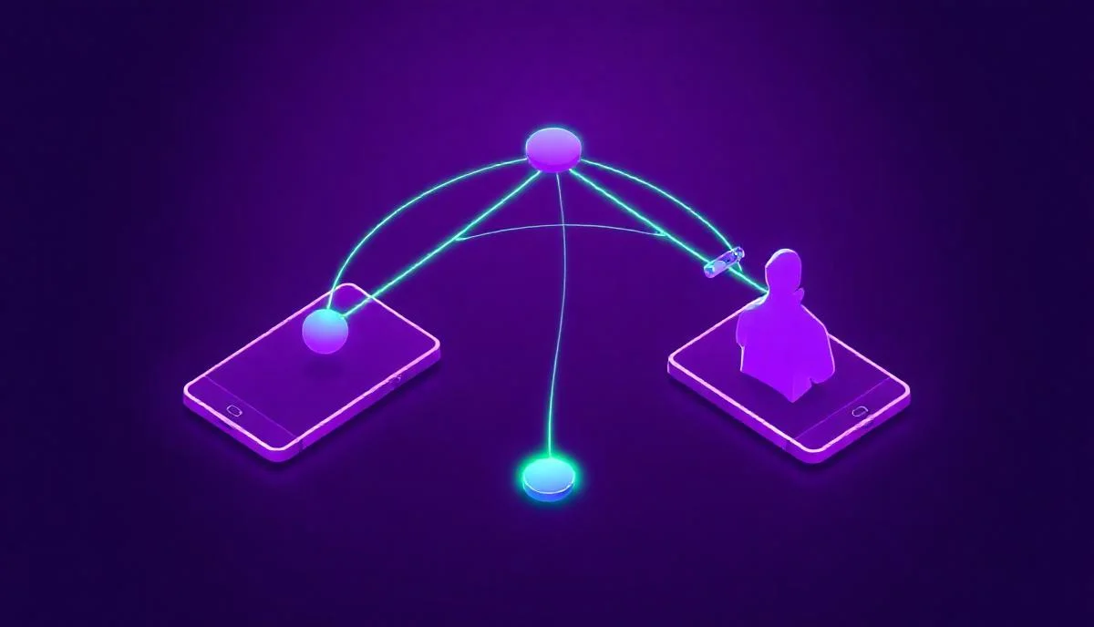 Tek URL'den iOS ve Android platformlarına yönelen çift kollu routing diyagramı: cross-platform deep link akışı