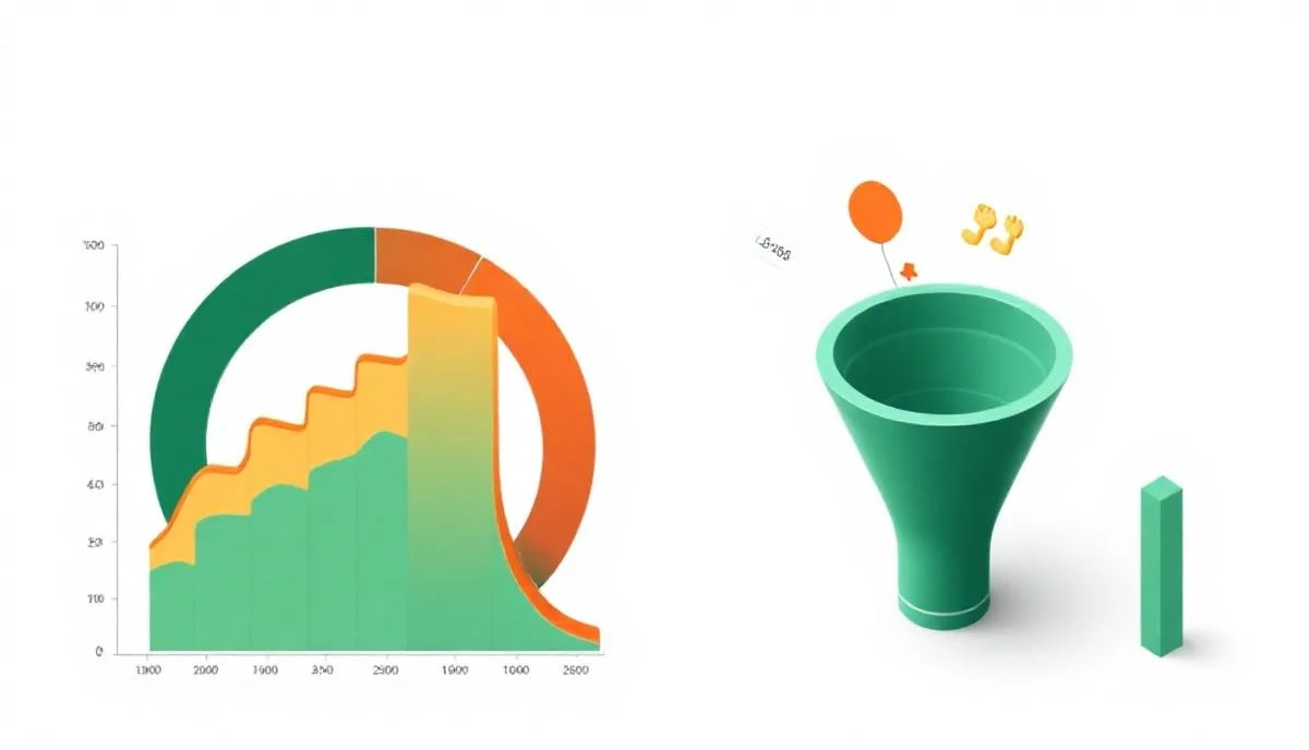 MVP doğrulama metrikleri retention cohort grafiği ve product market fit göstergesini içeren analytics dashboard editorial illüstrasyonu