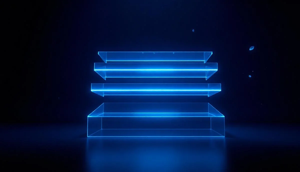 Server Actions ve dört katmanlı Next.js caching mimarisini gösteren soyut akış görselleştirmesi