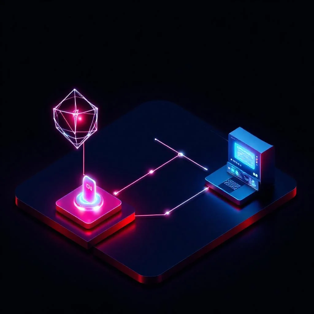 OAuth 2.1 token flow ile çok aktörlü kimlik doğrulama el sıkışması: kullanıcı agent, yetkilendirme sunucusu ve kaynak sunucu arasında token değişimi izometrik diyagramı