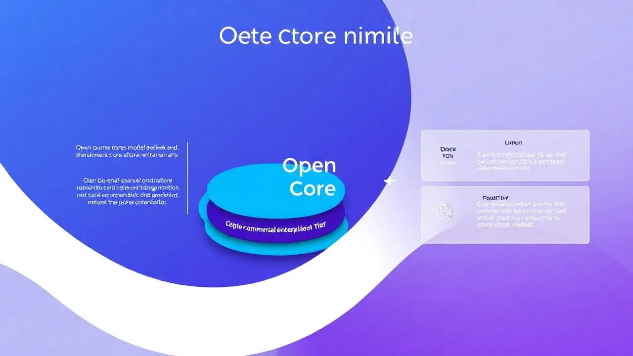 Open core model diyagrami, OSS cekirdek ve commercial tier ayrimi