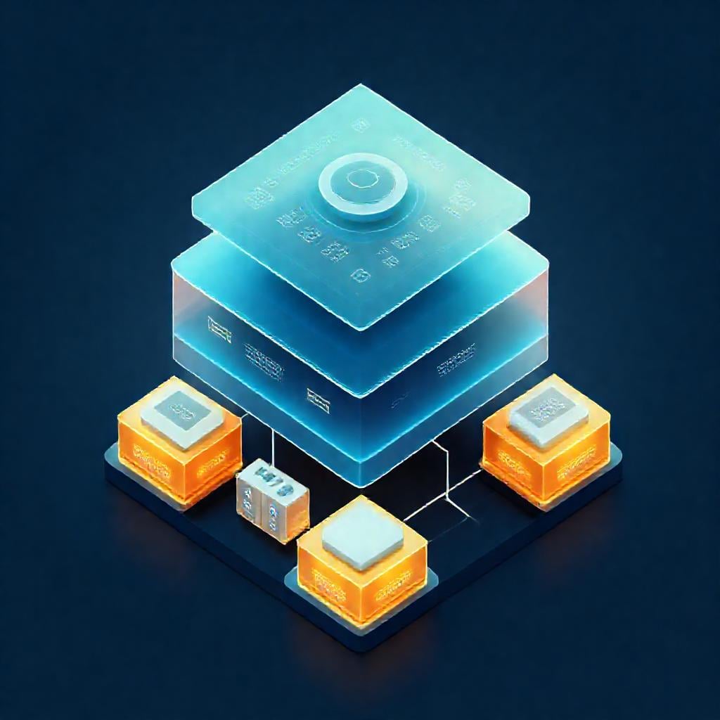 Internal Developer Platform mimarisi: portal, abstraction ve altyapı katmanlarının izometrik gösterimi