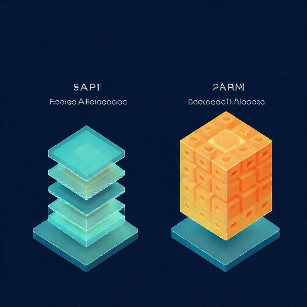 FastAPI async ve Django monolit mimari farklarini gosteren izometrik Python backend diyagrami