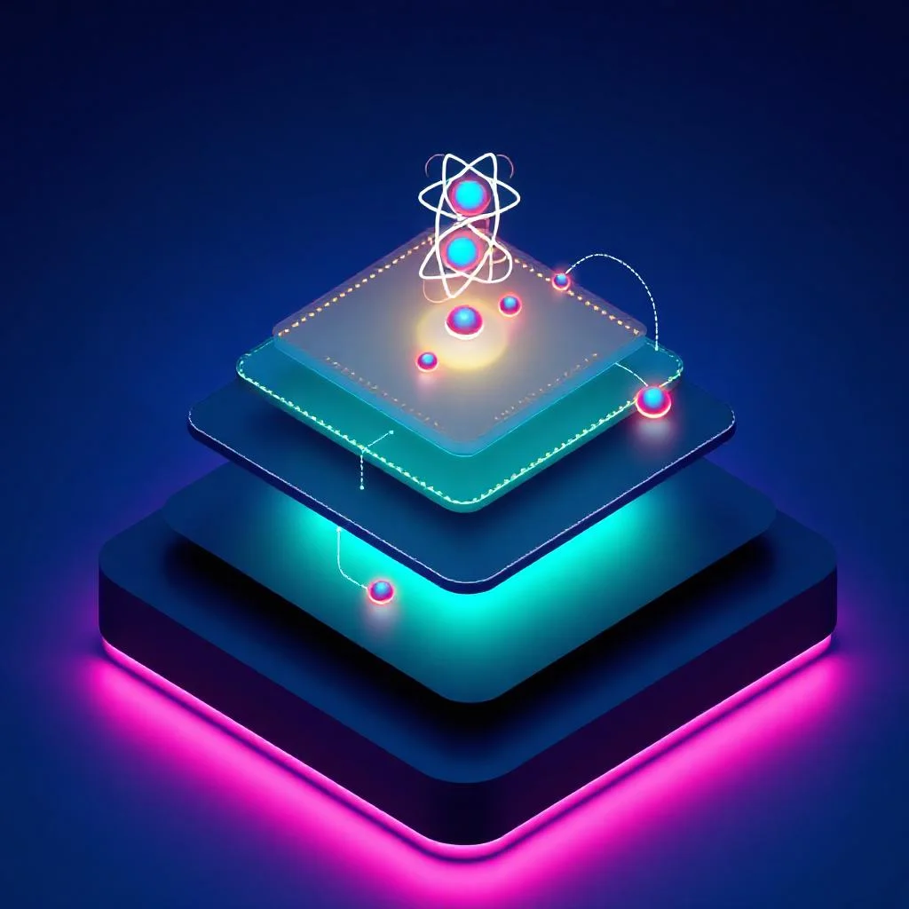 React Server Components mimarisini gosteren izometrik server-client sinir diyagrami koyu mavi cyan accent