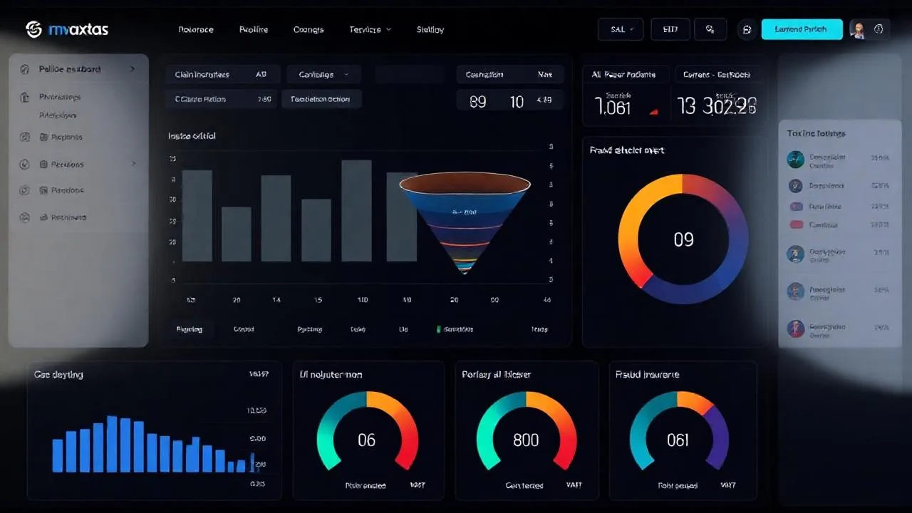 Sigorta yazılımı dashboard: poliçe portföyü, hasar dosyaları, AI risk skorları