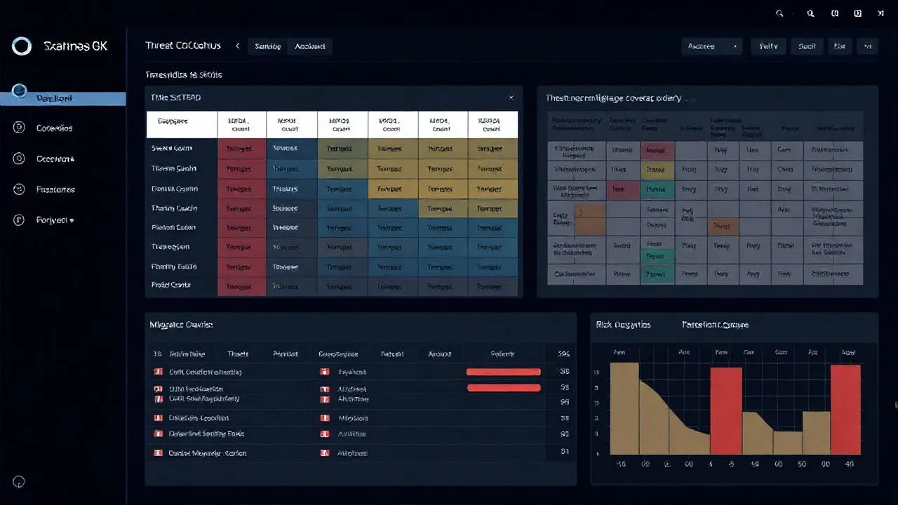 STRIDE threat modeling dashboard, tehdit kategorileri ve risk skorlari