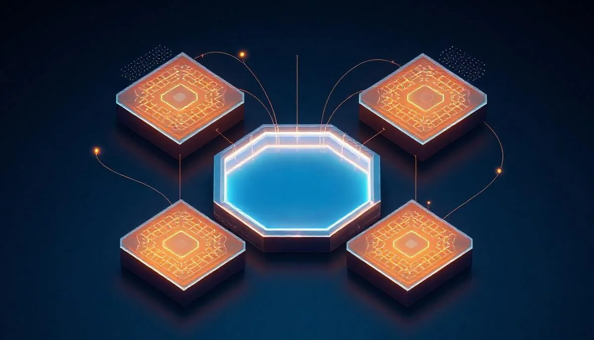Veri kalitesinin altı boyutu hexagonal segmentler halinde merkezi veri gölü etrafında konumlanmış izometrik diyagram