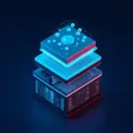 Yapay zeka destekli veri analitiği BI dashboard üzerinde AI katmanı izometrik mimari görseli