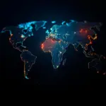 Türkiye'yi Avrupa ve Asya'yı bağlayan yazılım outsourcing merkezi olarak gösteren global harita ve yetenek akış görseli