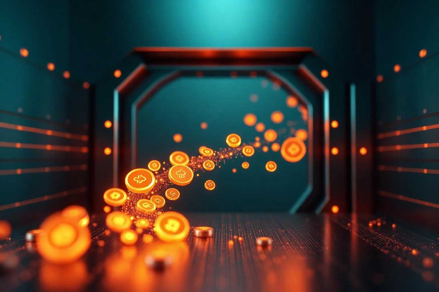 Rate limiting algoritmalarını temsil eden token akışı ve API koruma kapısı görseli