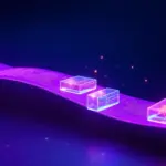 RAG chunking stratejileri 3D soyut görselleştirme deep purple cyan