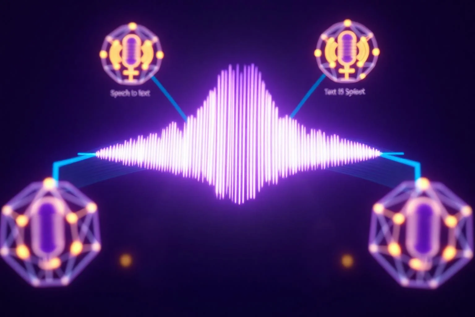 Sesli AI asistan mimarisi Whisper ElevenLabs Realtime API soyut görselleştirme
