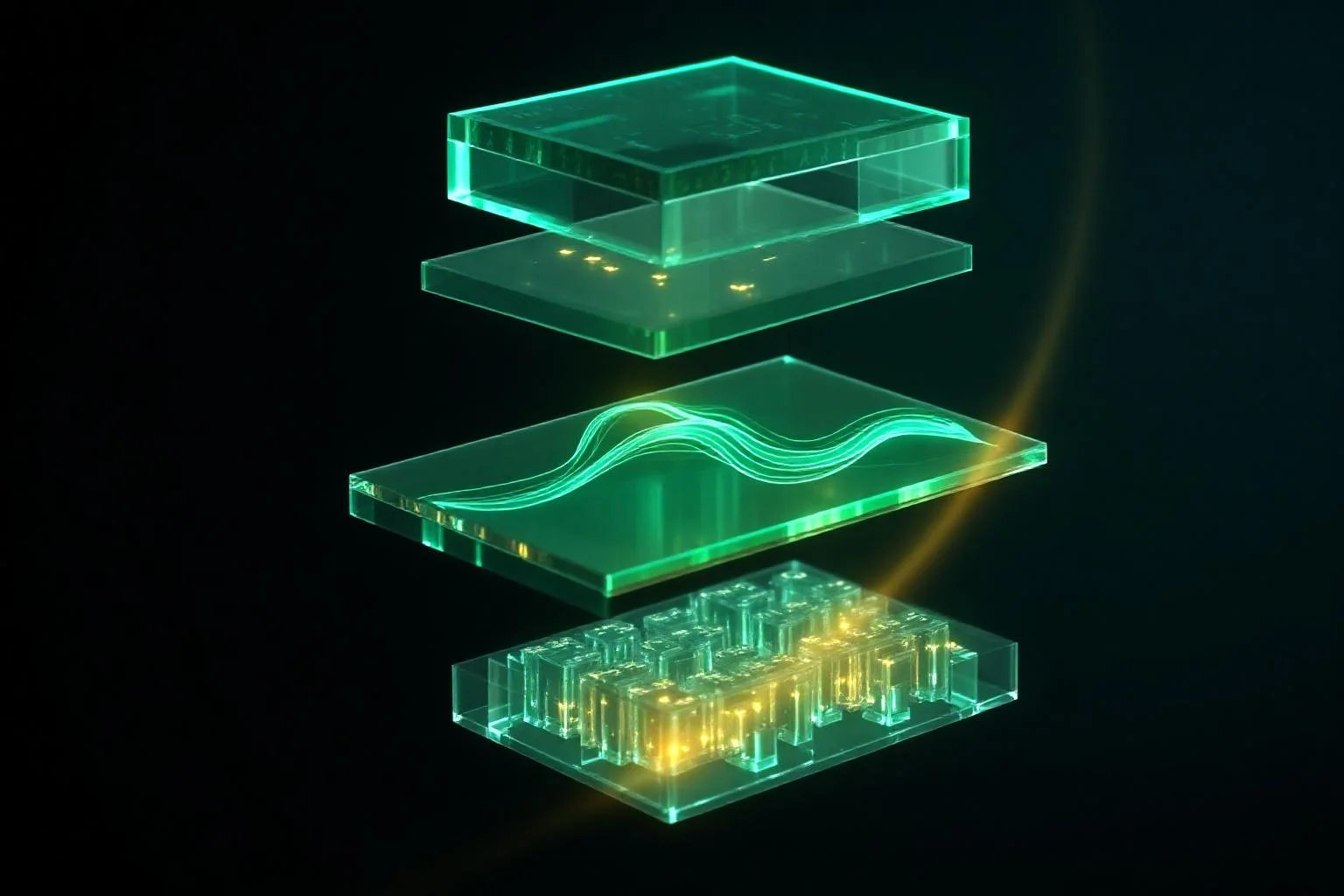 Data contract protokolü Pact ve AsyncAPI sözleşme katmanları soyut 3D görsel