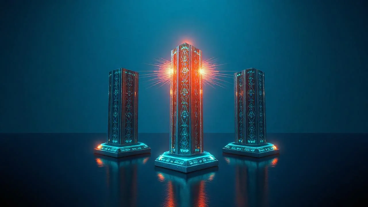 Hyperscale ARM bulut rekabeti Graviton Axion Cobalt soyut 3D görselleştirme