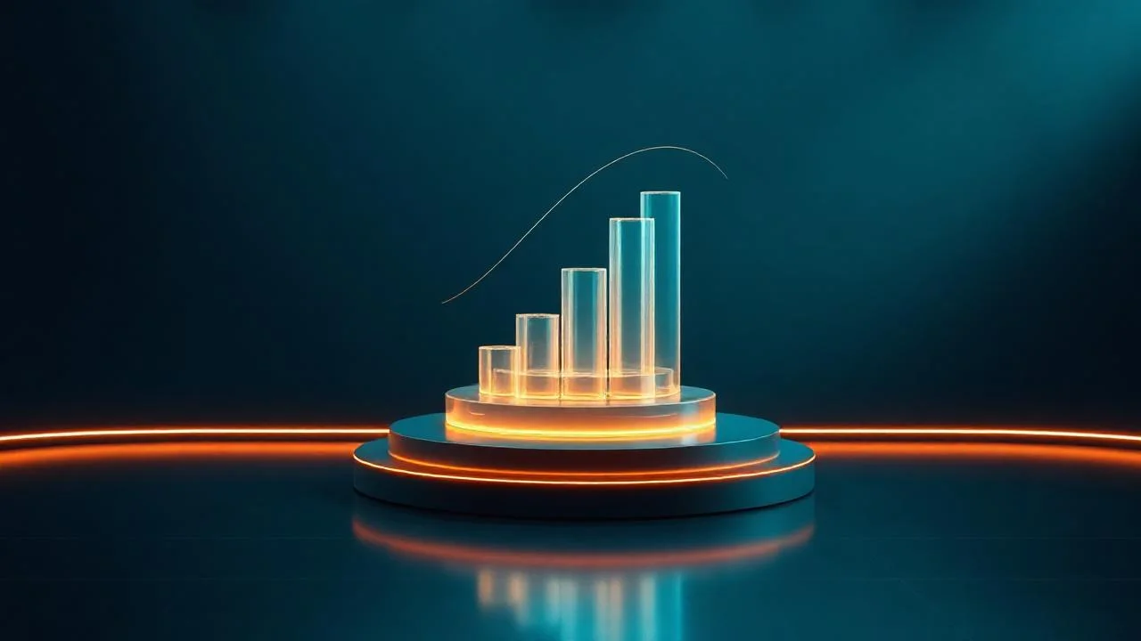 OTT maliyet modellemesi ve operasyonel KPI panosu soyut görselleştirme