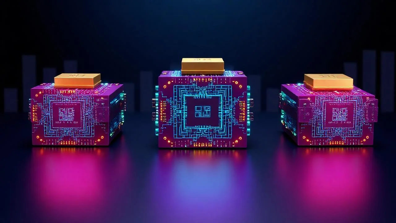 Egitim hizlandiricilari GPU TPU Trainium soyut 3D donanim gorseli
