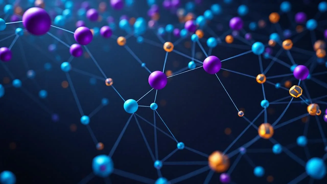 No-code AI workflow node ekosistemi soyut 3D ağ