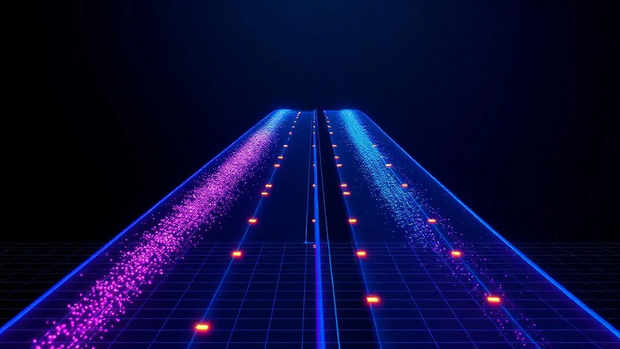 Performans benchmark latency throughput 3D soyut görsel