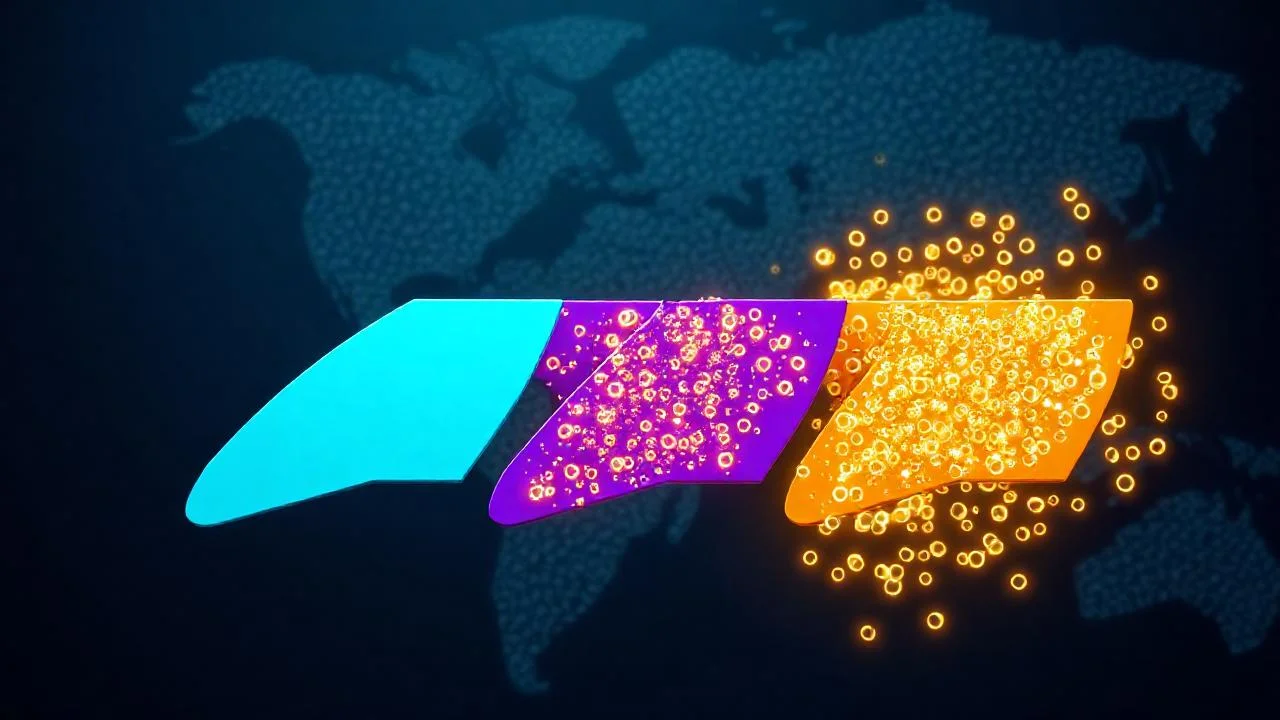 Türkçe tokenizer verimliliği ve çok dilli LLM kapsamını gösteren soyut görsel