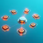GitHub Actions self-hosted runner mimari soyut görsel ocean blue teal