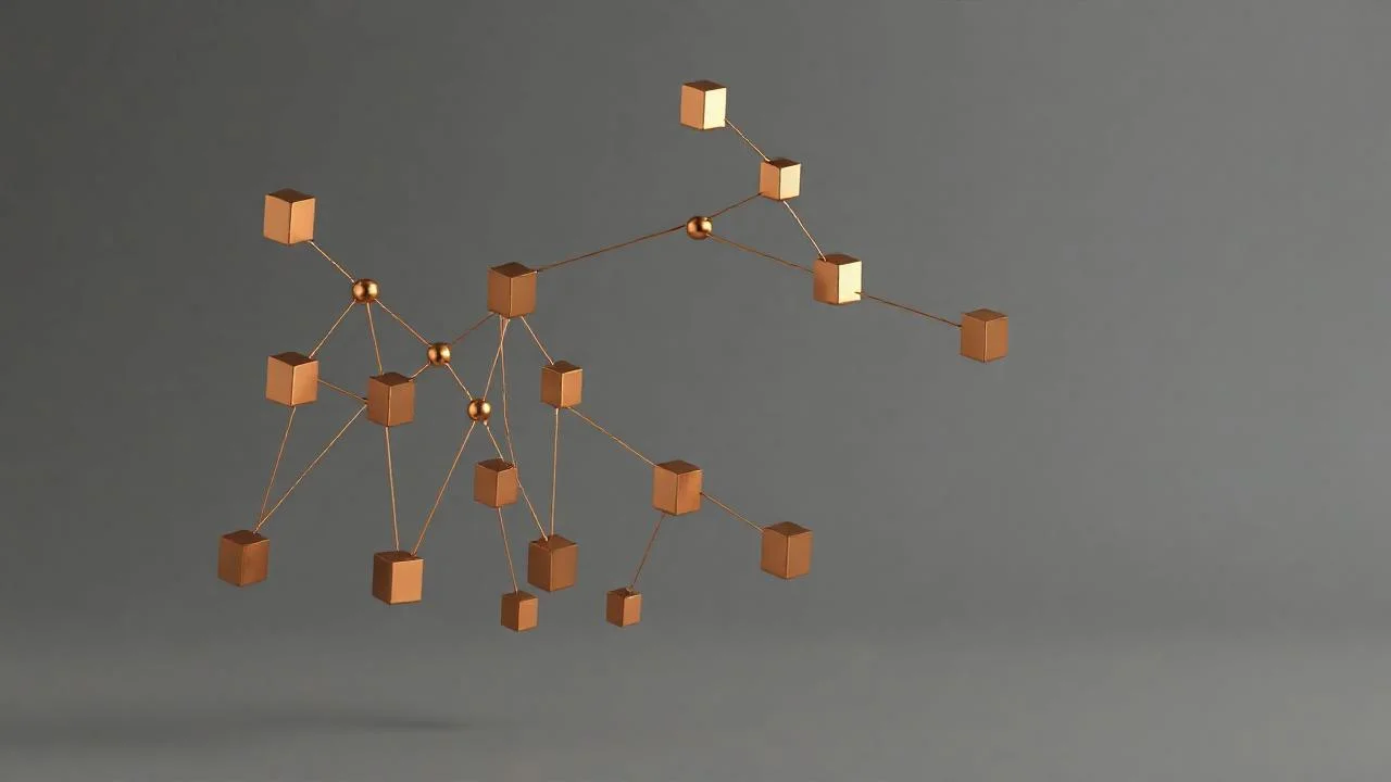 Kaynak URI hiyerarsi agaci bronz koyu gri 3D render