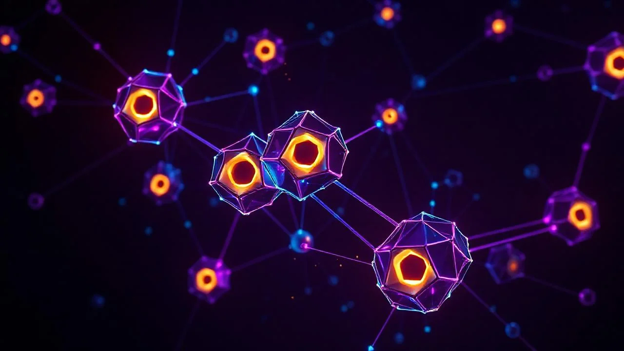 Vector database entegrasyon matrisi soyut 3D bağlantı düğümleri ağ görseli